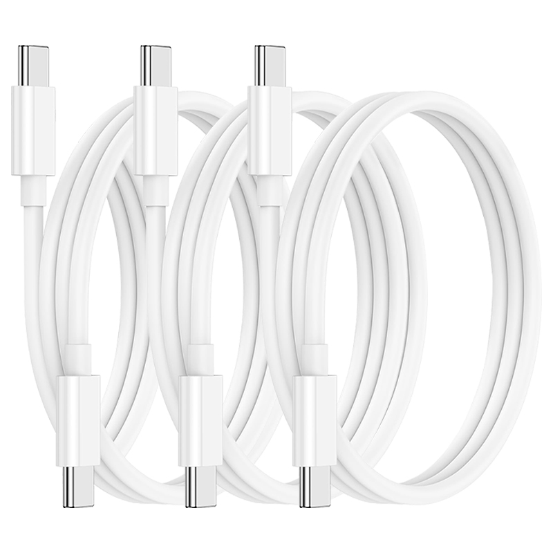 3Pack 2m 60W USB C to C Cable OD3.0 TPE 130 Strand 0.1 Copper Wire Fast Charging Cable