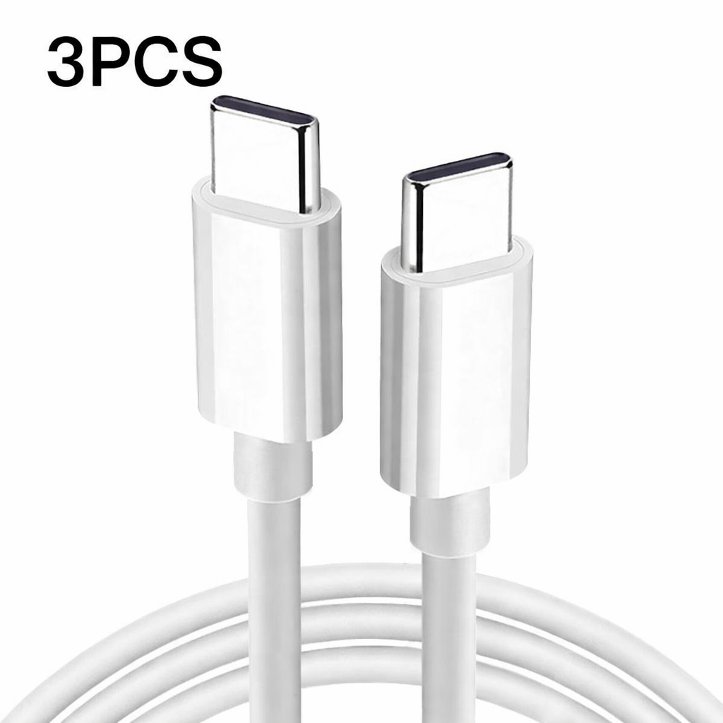 3Pack 1m 60W USB C to C Cable OD3.0 TPE 130 Strand 0.1 Copper Wire Fast Charging Cable