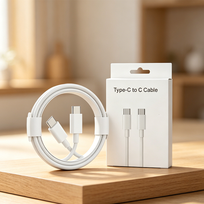 3PCS 1M USB C to C 60W Ultra-Fast USB-C Cable TPE White Box Package
