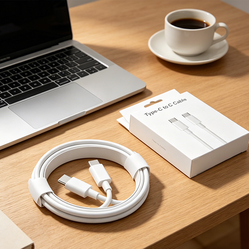 3PCS 1M USB C to C 60W Ultra-Fast USB-C Cable TPE White Box Package - Image 3