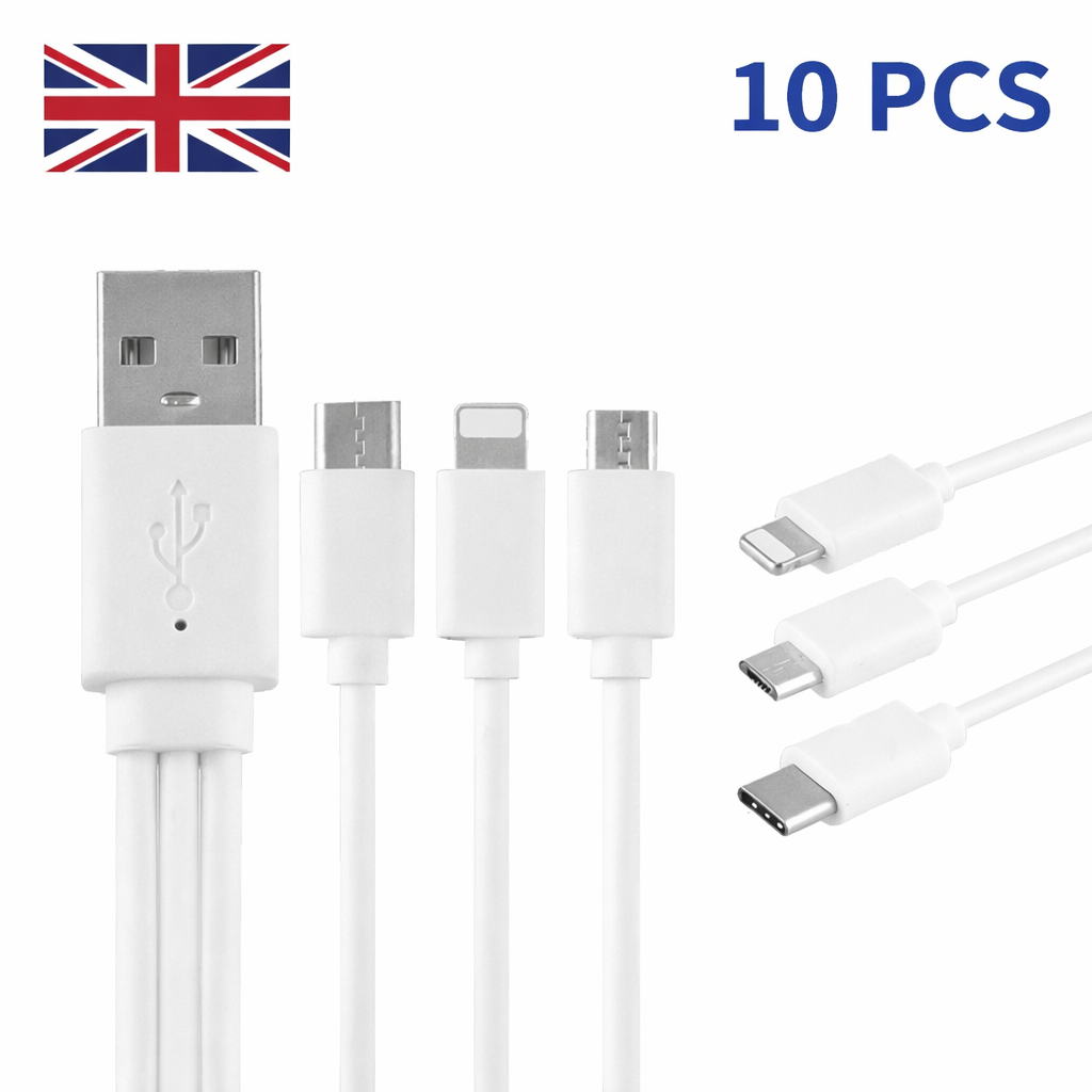 10PCS 3 in 1 Charger Cable with Micro USB Type C Cable Connector 8 Pin 7.87in Multi Charger Cable for iPhone Samsung Huawei Sony LG PS5 - Image 6