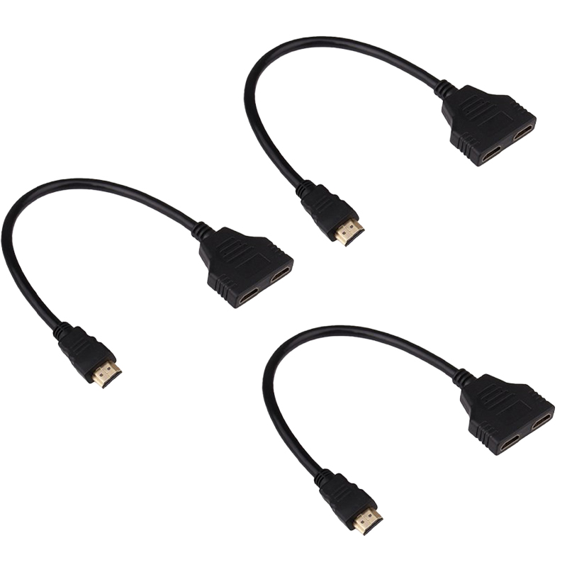 3PCS 1080P HDMI Port Male to 2 Female 1 In 2 Out Splitter Cable Adapter Converter - Image 8