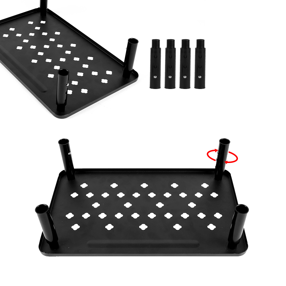 Metal Monitor Stand Riser Computer Monitor Mesh Platform for Laptop Printer - Black - Image 8