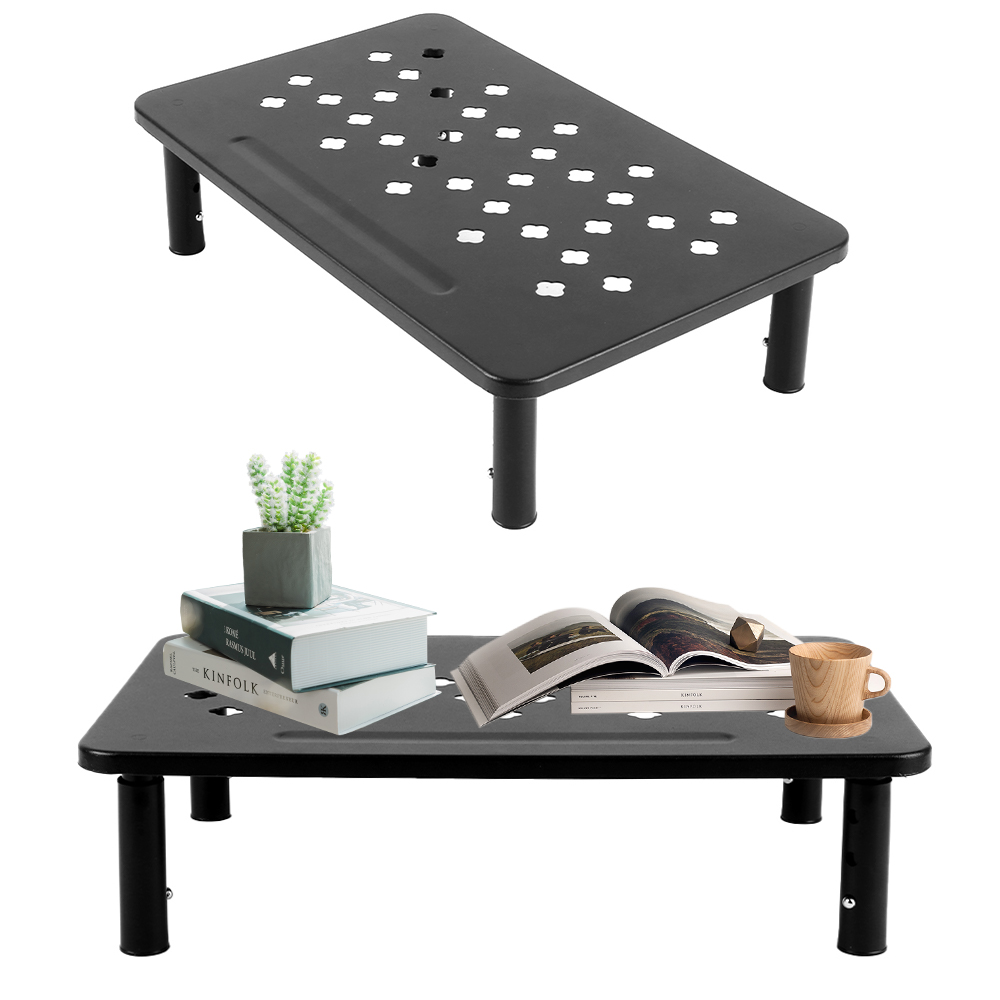 Metal Monitor Stand Riser Computer Monitor Mesh Platform for Laptop Printer - Black - Image 13