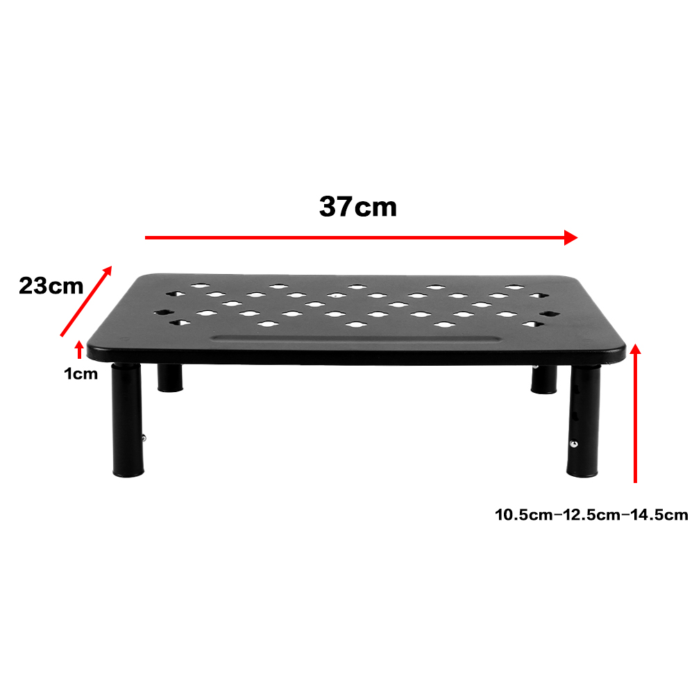 Metal Monitor Stand Riser Computer Monitor Mesh Platform for Laptop Printer - Black - Image 15